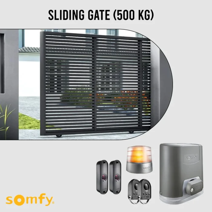 Somfy 500KG Sliding Gate Motor Kit Automatic Electric Door with Remote